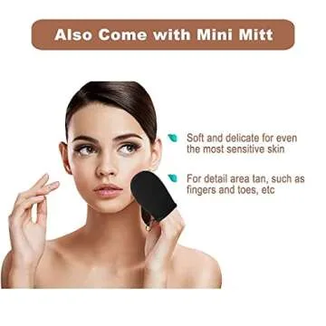 Self Tanning Mitt Applicator - EVYTTA 3 Set Self Tanner Mitt Applicator with Tanning Glove for Self Tan, Back Applicator, Mini Tanning Mitts Self Tanner Mit, Self Tan Mitt Applicator, Self Tan Mit