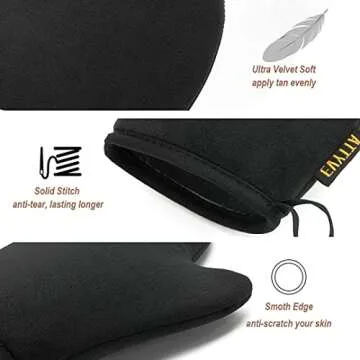 Self Tanning Mitt Applicator - EVYTTA 3 Set Self Tanner Mitt Applicator with Tanning Glove for Self Tan, Back Applicator, Mini Tanning Mitts Self Tanner Mit, Self Tan Mitt Applicator, Self Tan Mit