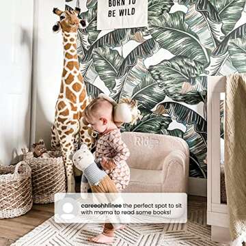 Delta Children Cozee Sherpa Chair – Customize with Name – Foam Kids Chair for Ages 18 Months and Up, Cream