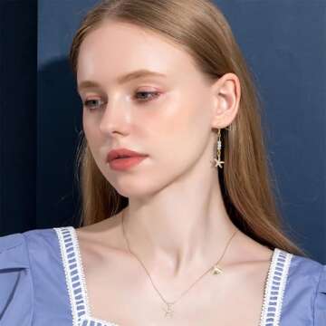 PH PandaHall 4 Styles Starfish Shell Charms, 40pcs Sea Scallop Metal Charms Pendants Ocean Seashell Dangle Charms Beads for Beach Summer Hawaii Earring Necklace Bracelet Jewelry Making