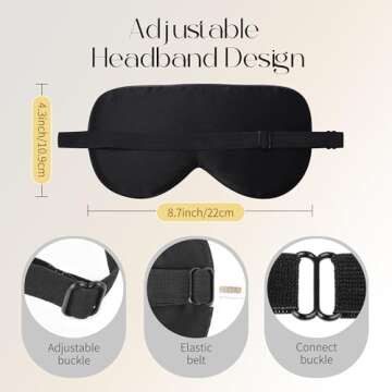 ZIMASILK Natural Silk Sleep Mask - Adjustable & Soft Eye Mask