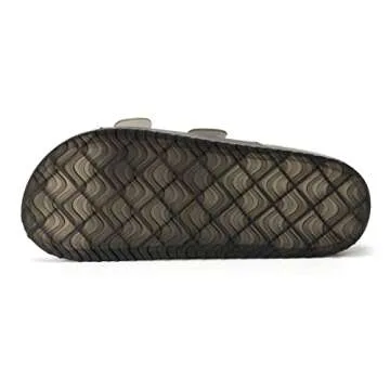 FUNKYMONKEY Women's Comfort Slides with Double Buckles