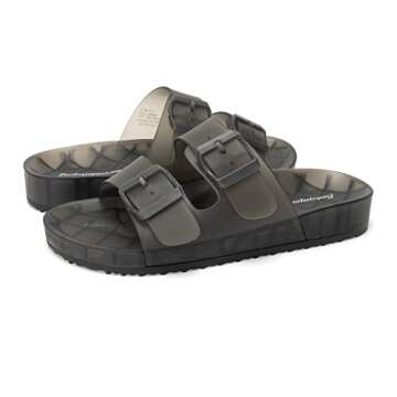 FUNKYMONKEY Women's Comfort Slides with Double Buckles