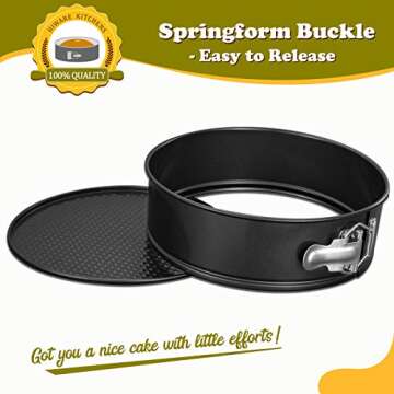 HIWARE 10 Inch Non-stick Springform Pan with Removable Bottom/Leakproof Cheesecake Pan