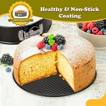 HIWARE 10 Inch Non-stick Springform Pan with Removable Bottom/Leakproof Cheesecake Pan