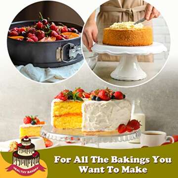 HIWARE 10 Inch Non-stick Springform Pan with Removable Bottom/Leakproof Cheesecake Pan