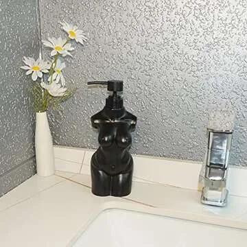 Caahanjia Ceramic Girl Soap Dispenser for Kitchen and Bathroom