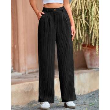 BTFBM Women Striped Dress Pants 2025 Spring Business Casual Outfits Wide Leg Long Palazzo Pants Work...