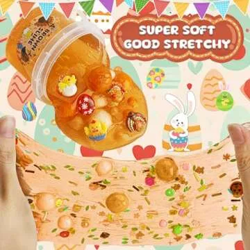 Brown Slime Kit, Clear Slime Bucket with Pumpkin Slime Clay & Turkey Slime Add-ins, Slime Party Favors for Kids, Sensory Toys Girls Gift & Boys Gift, Birthday Easter Hallowmas Christmas Slime