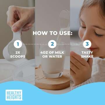 Healthy Heights Grow Daily Kids Protein Drink Mix (Plain) - High Protein Shake for Kids 3+