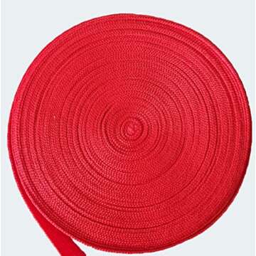 3/8 Inch X 10 Yards Cotton Twill Tape Herringbone Pattern Soft Fabric Webbing Strap Ribbon Bias Tape for Sewing Binding Valentines Gift Wrapping DIY Cloth Collar Edge Pants Drawstring Cord (Red)