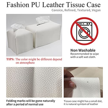 Livelab PU Leather Tissue Box Cover Modern Elegant Organizer