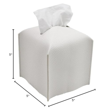 Livelab PU Leather Tissue Box Cover Modern Elegant Organizer