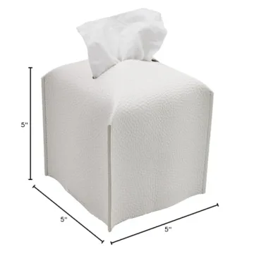 Livelab PU Leather Tissue Box Cover Modern Elegant Organizer