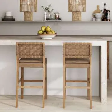 Cohen Mid-Century Modern Bar Stool Set of 2 in Brown