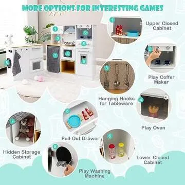 HONEY JOY Kids Kitchen Playset for Creative Pretend Play