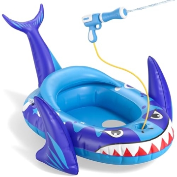 Sunrad Pool Floats for Kids with Water Gun, Shark Toddler Inflatable Pool Toys for Kids Age 3-8 Year...
