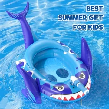 Sunrad Kids Pool Float with Water Gun, Fun Shark Design