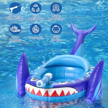 Sunrad Kids Pool Float with Water Gun, Fun Shark Design