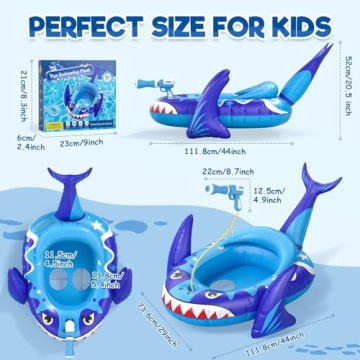 Sunrad Kids Pool Float with Water Gun, Fun Shark Design