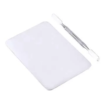 Mixing Palette Small Stainless Steel Makeup Palette Rec Shape Mixing Plate Tools with Spatula Nail A...