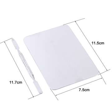 Compact Stainless Steel Mixing Palette with Spatula