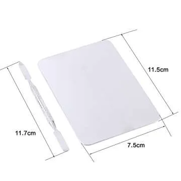 Compact Stainless Steel Mixing Palette with Spatula