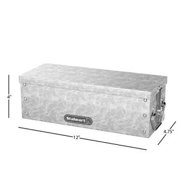 Lock Box with Folding Handle - Durable Metal Storage Chest for Secure Valuables by Stalwart