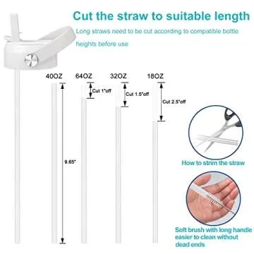 Straw Lid for Hydro Flask Wide Mouth, Lids with Straw for Hydroflask 12 16 18 20 32 40 oz Wide Mouth, Replacement Straw Cap for Hydroflask, Top Sport Bottle Lids Accessories,White