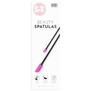 S&T INC. 2-Piece Silicone Makeup Spatula Set for Beauty