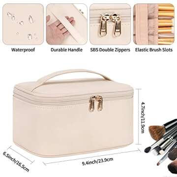 OCHEAL Makeup Bag, Portable Cosmetic Bag, Large Capacity Travel Makeup Case Organizer, Makeup Bags F...