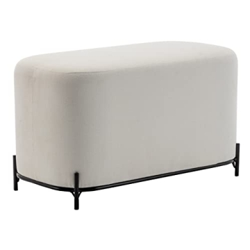 Wovenbyrd Modern Rectangular Ottoman Footstool with Metal Base Legs for Chic, Versatile Use in Any R...