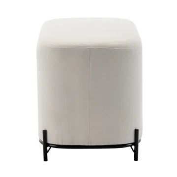 Wovenbyrd Modern Rectangular Ottoman Footstool with Metal Base