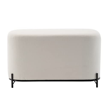 Wovenbyrd Modern Rectangular Ottoman Footstool with Metal Base
