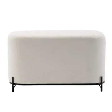 Wovenbyrd Modern Rectangular Ottoman Footstool with Metal Base
