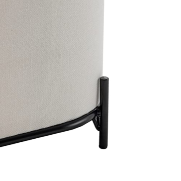 Wovenbyrd Modern Rectangular Ottoman Footstool with Metal Base