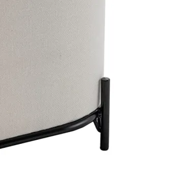 Wovenbyrd Modern Rectangular Ottoman Footstool with Metal Base