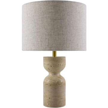 Mark&Day Table Lamps, Shaneaka Modern Beige Bedside Table Lamp for Nightstand Bedroom, Living Room or Office (19" H x 12" W x 12" D)