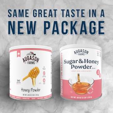 Augason Farms Sugar & Honey Powder Blend Can, Emergency Food Supply, Everyday Meals, 227 Servings