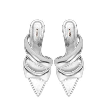 JW PEI Women's Sara Mule Heeled Sandals - Silver