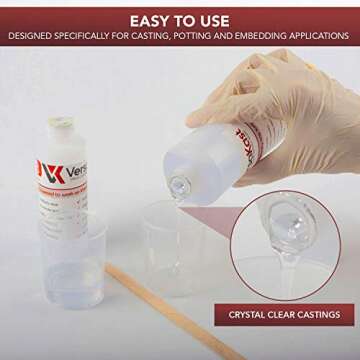 Versakoat Epoxy Resin Kit Casting-16 oz 2 Part, 1 Gallon Epoxy Cutting Edge 3-to-1 Ratio Makes This Crack Chip UV Proof Odorless A True Casting Epoxy for Jewelry