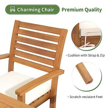 OC Orange-Casual 7 Piece Patio Dining Set: Elegant Outdoor Dining with Extendable Table and Stackabl...