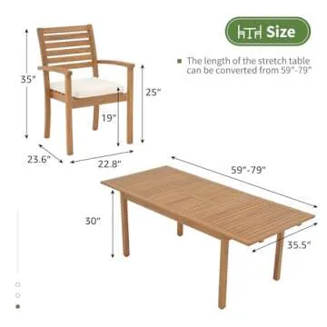 OC Orange Casual 7 Piece Patio Dining Set for Outdoors