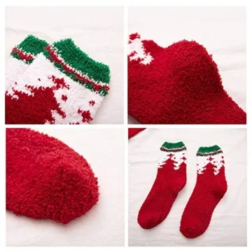 Gellwhu Christmas Cozy Fuzzy Socks for Women