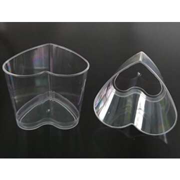 Foraineam 50 Pack 5 oz. Dessert Cup with 50 Spoons, Clear Plastic Appetizer Cups, Valentine's Day He...