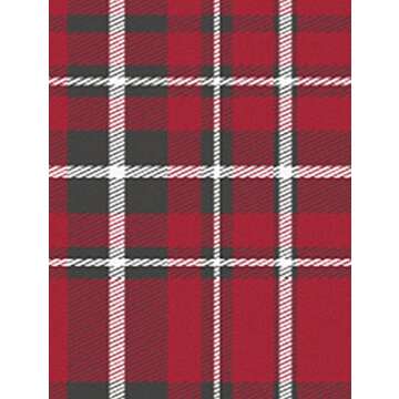 PajamaMania Women's Cotton Flannel Long Sleeve Button-Down Pajamas PJ Set, Red Black Plaid, X-Large