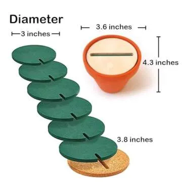 Coasters DIY Cactus Coaster Set of 6 Pieces with Flowerpot Holder for Drinks Novelty Gift for Home Office Bar Decor and Improvement, Sirensky Brand