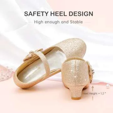 Dufannie Gold Flower Girl Shoes for Toddlers Comfort Style