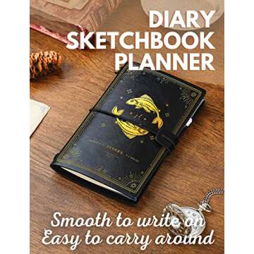 InnoBeta Pisces Zodiac Leather Journal - Refillable Travel Diary
