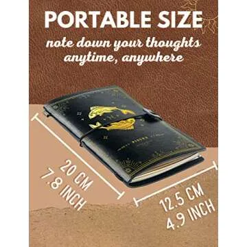 InnoBeta Pisces Zodiac Leather Journal - Refillable Travel Diary